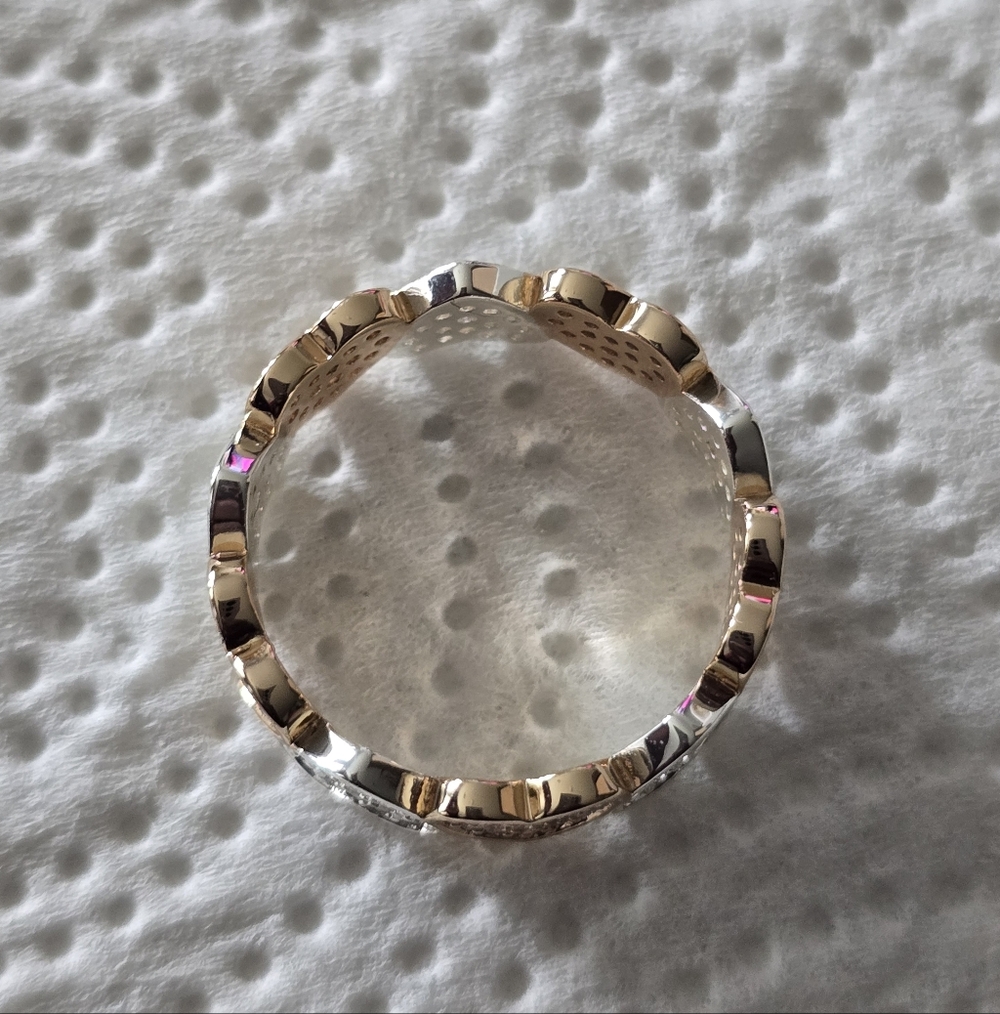 And Now This Women Heart-Shaped Gold Silver Ring Sz 8 18k Gold Over Brass New - Picture 5 of 8